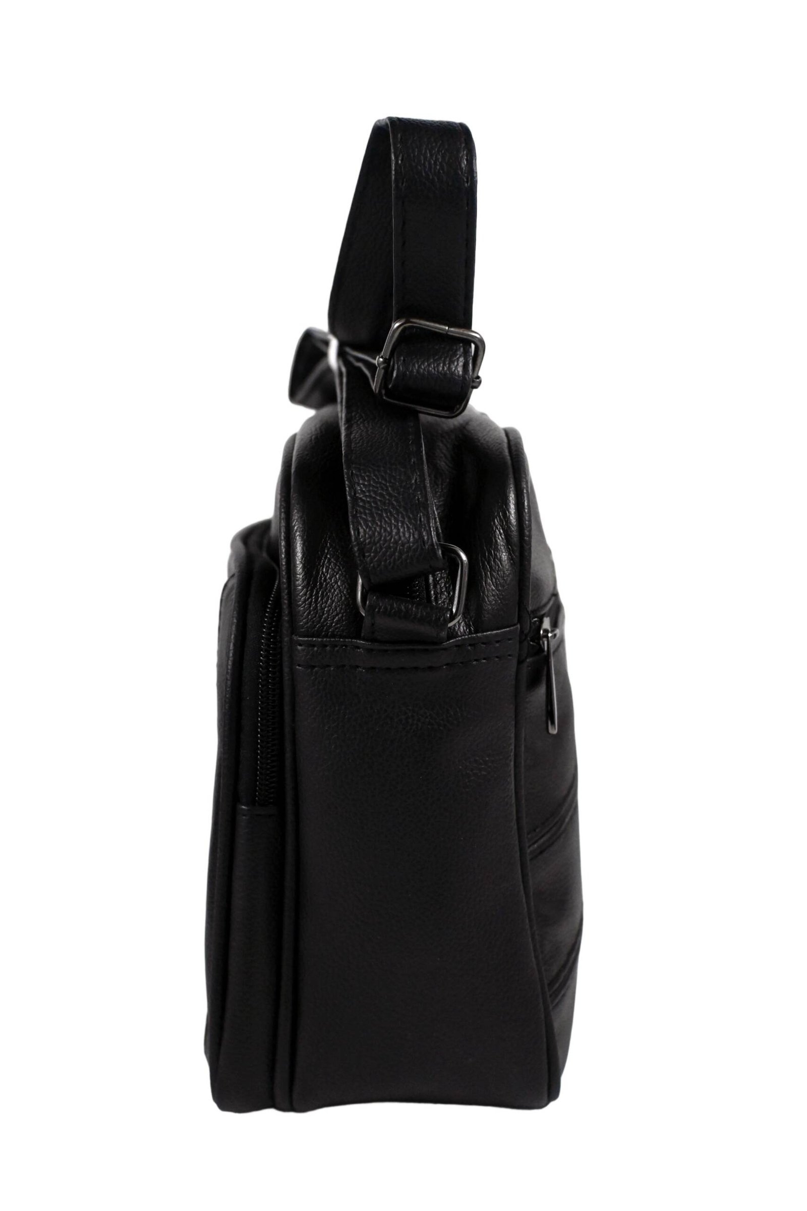 176FB:Men's Leather Crossbody Bag - Multi-Pocket Shoulder Bag for Daily Use - Image 4