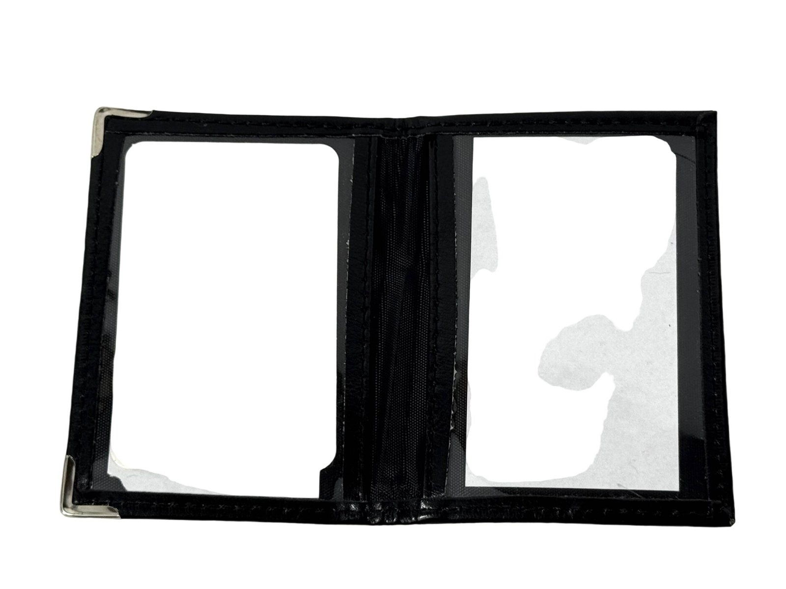 1051:PVC Leather Bus Pass Holder with Zipper Coin Pocket - Bifold Travel & ID Card Wallet with Double Sided Clear Window - Image 4