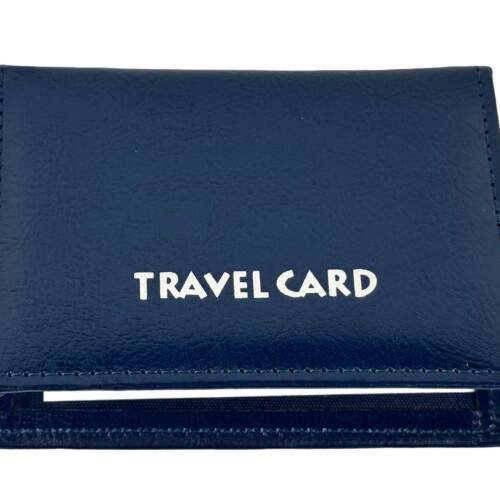 2051 | Slim PU Leather Bi-Fold Travel Pass ID Holder-Pocket Bus Pass & ID Wallet