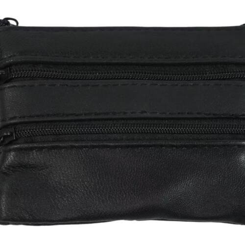 7391 | Ultra-Mini Nappa Sheepskin Multi-Zipper Compact Coin Pouch