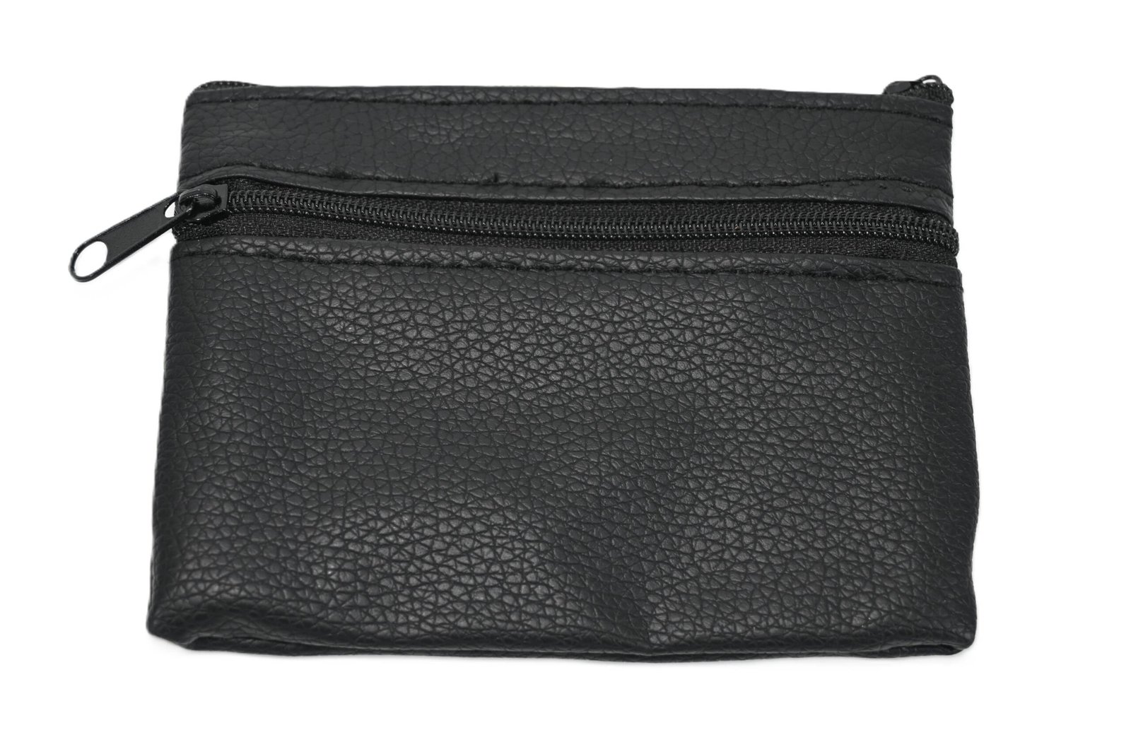 6051 | Ultra-Mini Pebbled PU Leather Triple Zipper Coin Pouch - Image 3