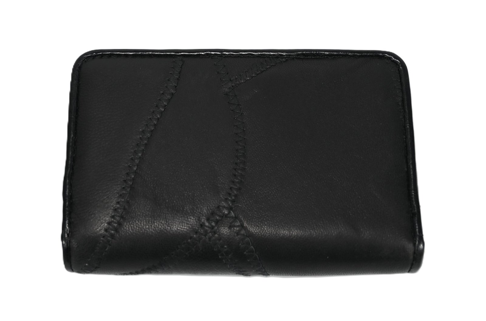 8664 | Genuine Cowhide Patchwork Snap Button Compact Wallet - Image 3