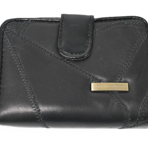 1264 | Genuine Cowhide Patchwork Double Zipper Compact Card Wallet