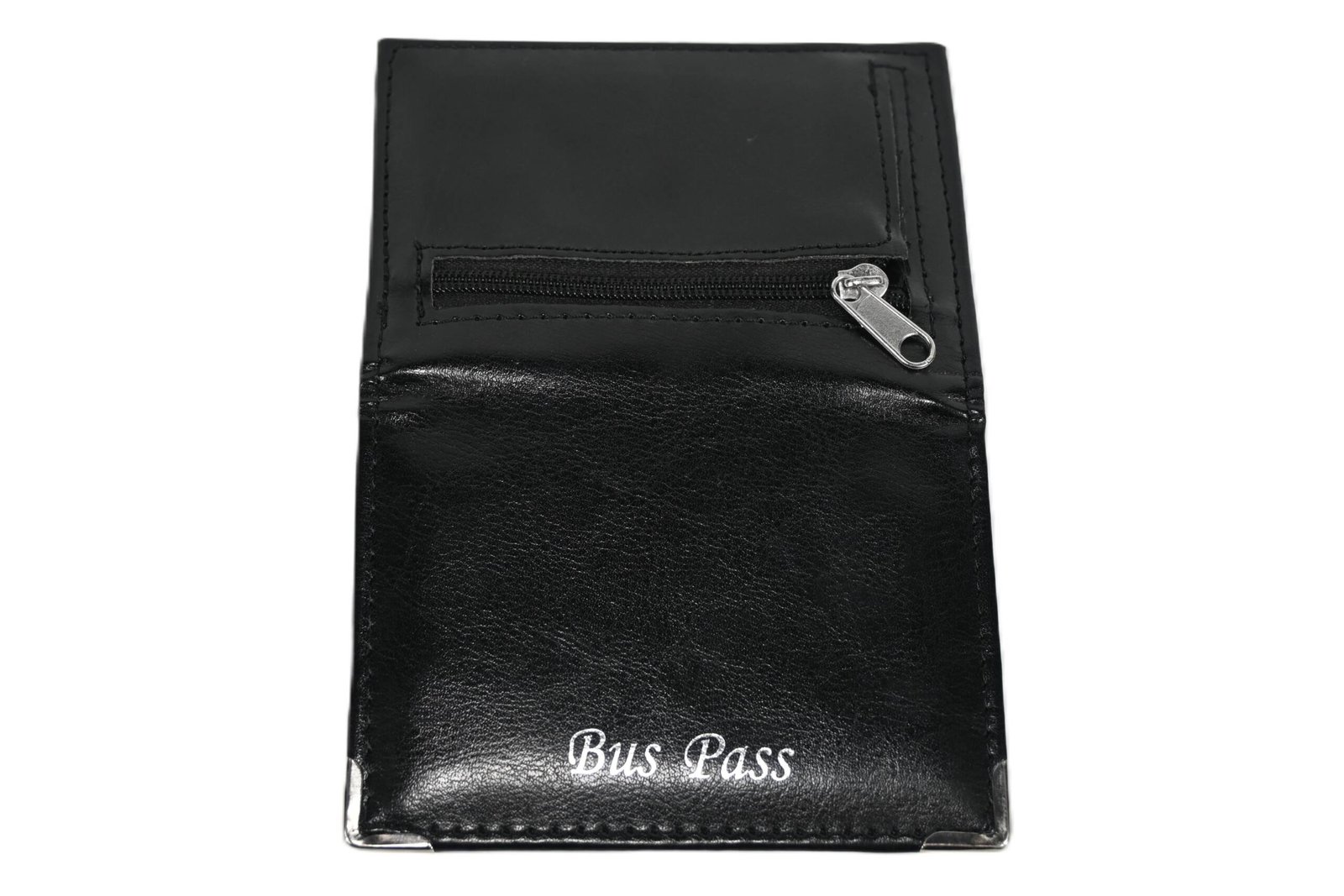 1051 | Slim PU Bi-Fold Bus Pass Holder with Zipper Pocket - Image 3