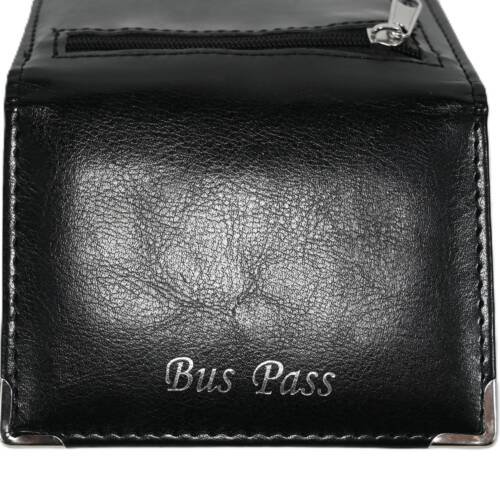 1051 | Slim PU Bi-Fold Bus Pass Holder with Zipper Pocket