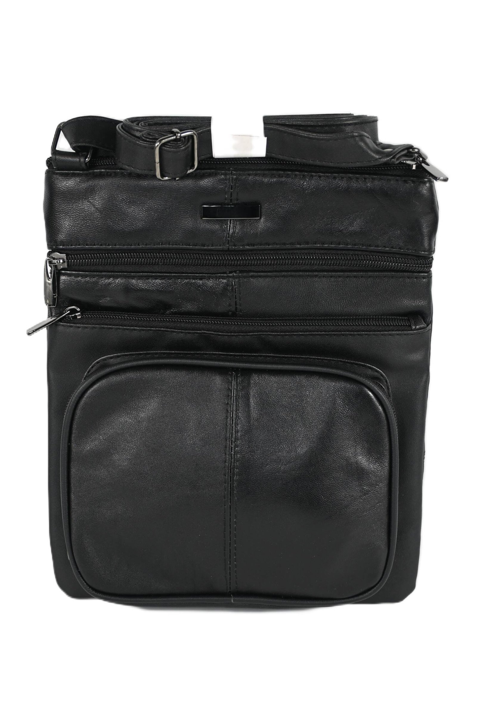 4891 | Slim Sheep Nappa Leather Multi-Zipper Crossbody Body Bag