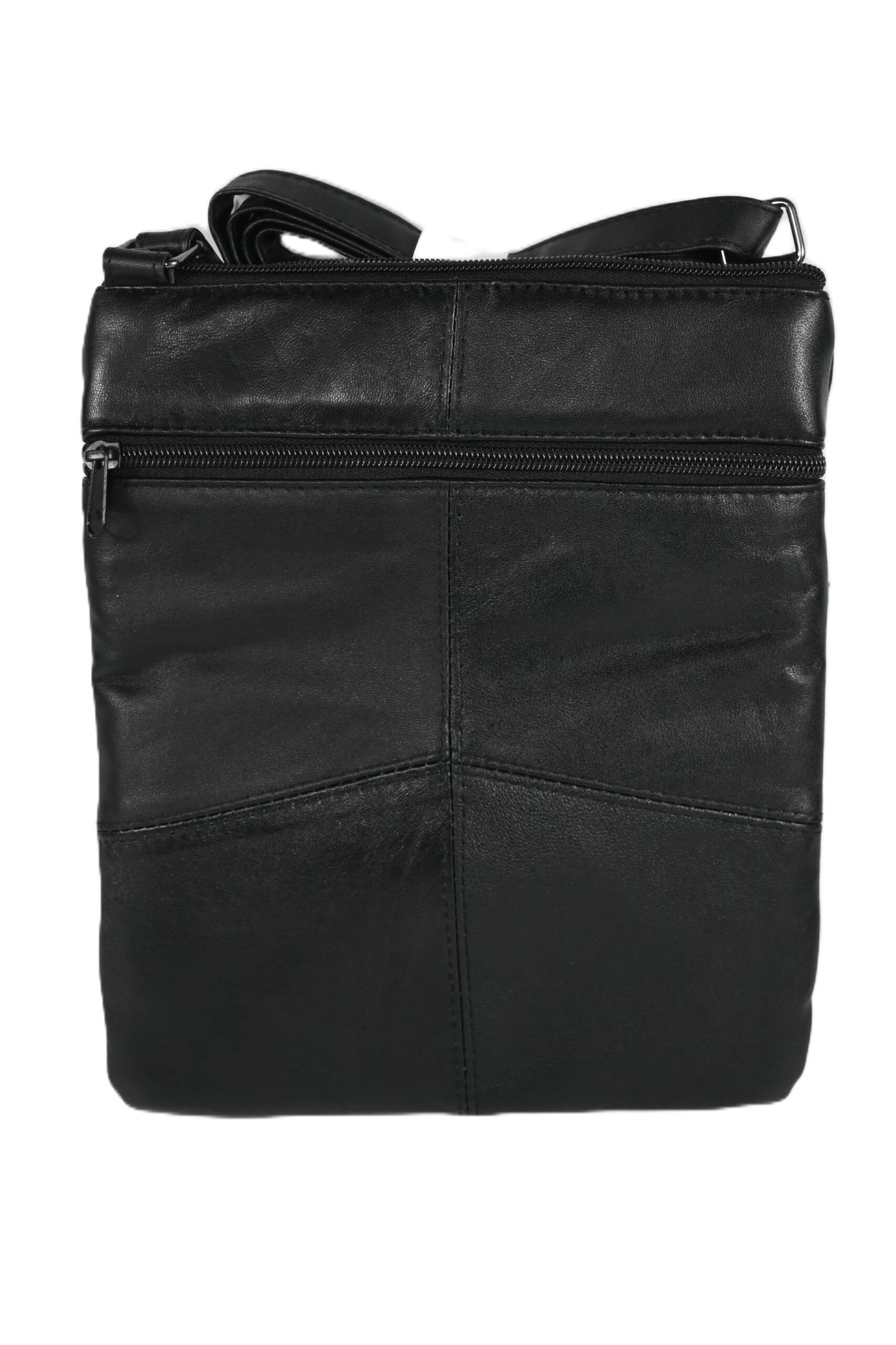 4891 | Slim Sheep Nappa Leather Multi-Zipper Crossbody Body Bag - Image 3