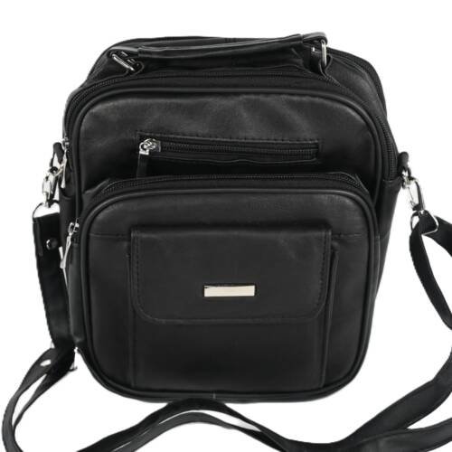 6541 | Soft Sheep Nappa Leather High-Capacity Multi-Zipper Shoulder Bag