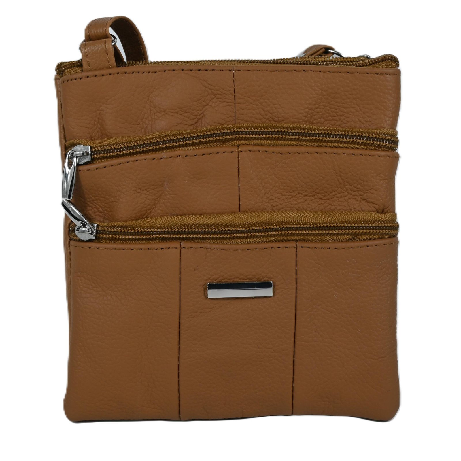 6673 | Genuine Cowhide High-Capacity Multi-Pocket Square Crossbody Bag