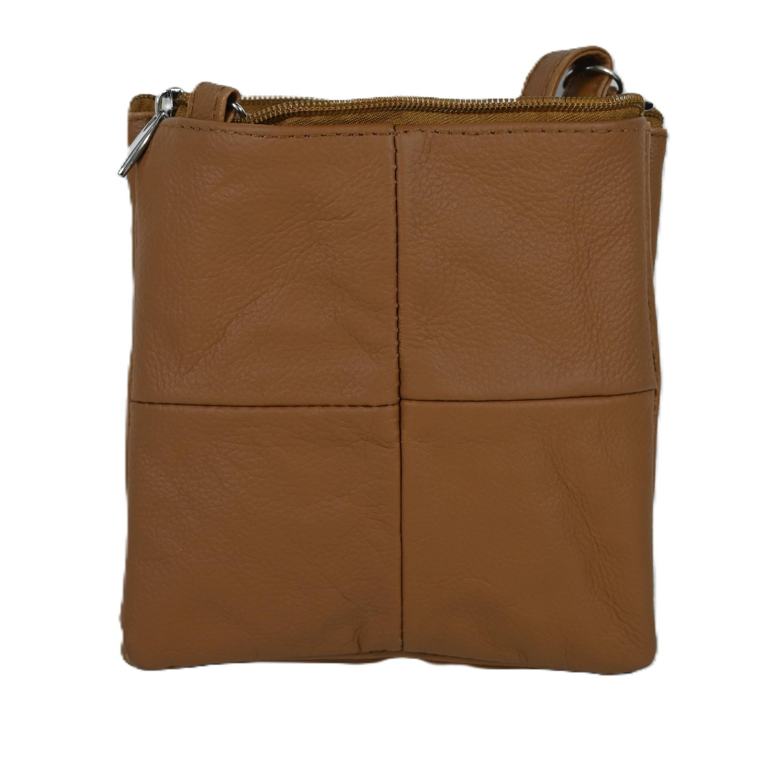 6673 | Genuine Cowhide High-Capacity Multi-Pocket Square Crossbody Bag - Image 3