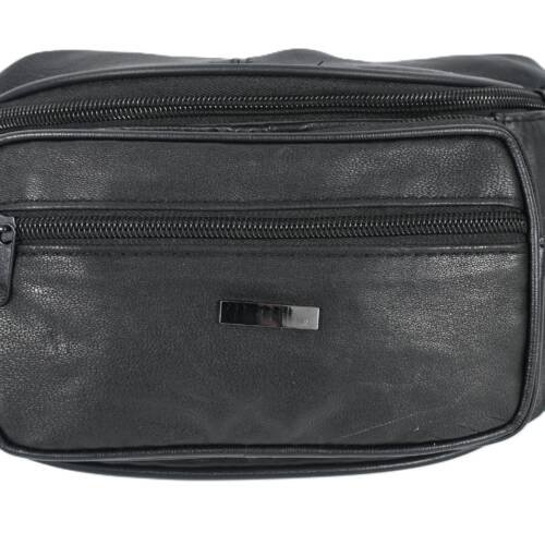 3441 | High-Capacity Genuine Cowhide Patchwork Multi-Zipper Waist Bag