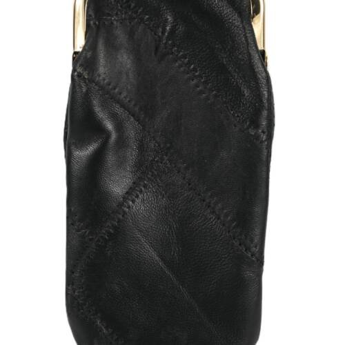 1764 | Slim Genuine Cowhide Patchwork Kiss-Lock Long Pouch