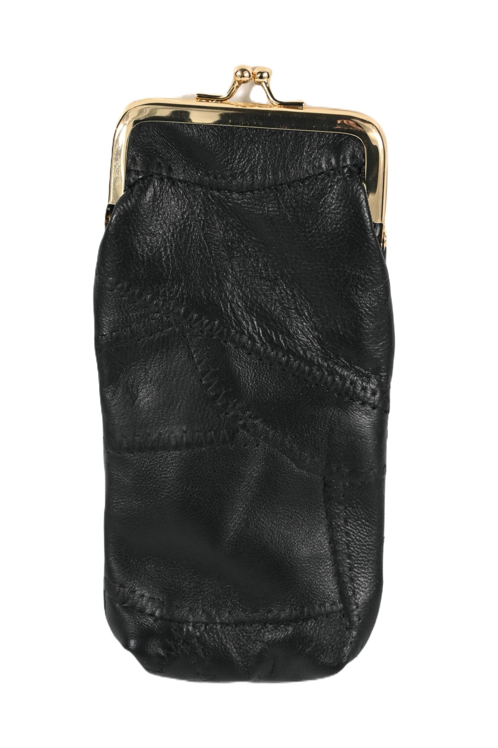 1764 | Slim Genuine Cowhide Patchwork Kiss-Lock Long Pouch - Image 3