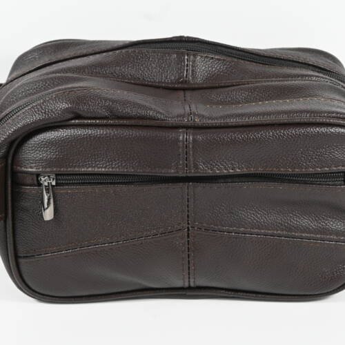 4573 | High-Capacity Genuine Cowhide Triple Zipper Daily Organizer Bag